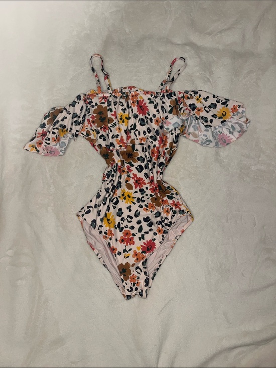 Other - Floral Off-Shoulder One-Piece Swimsuit - Pink Multi